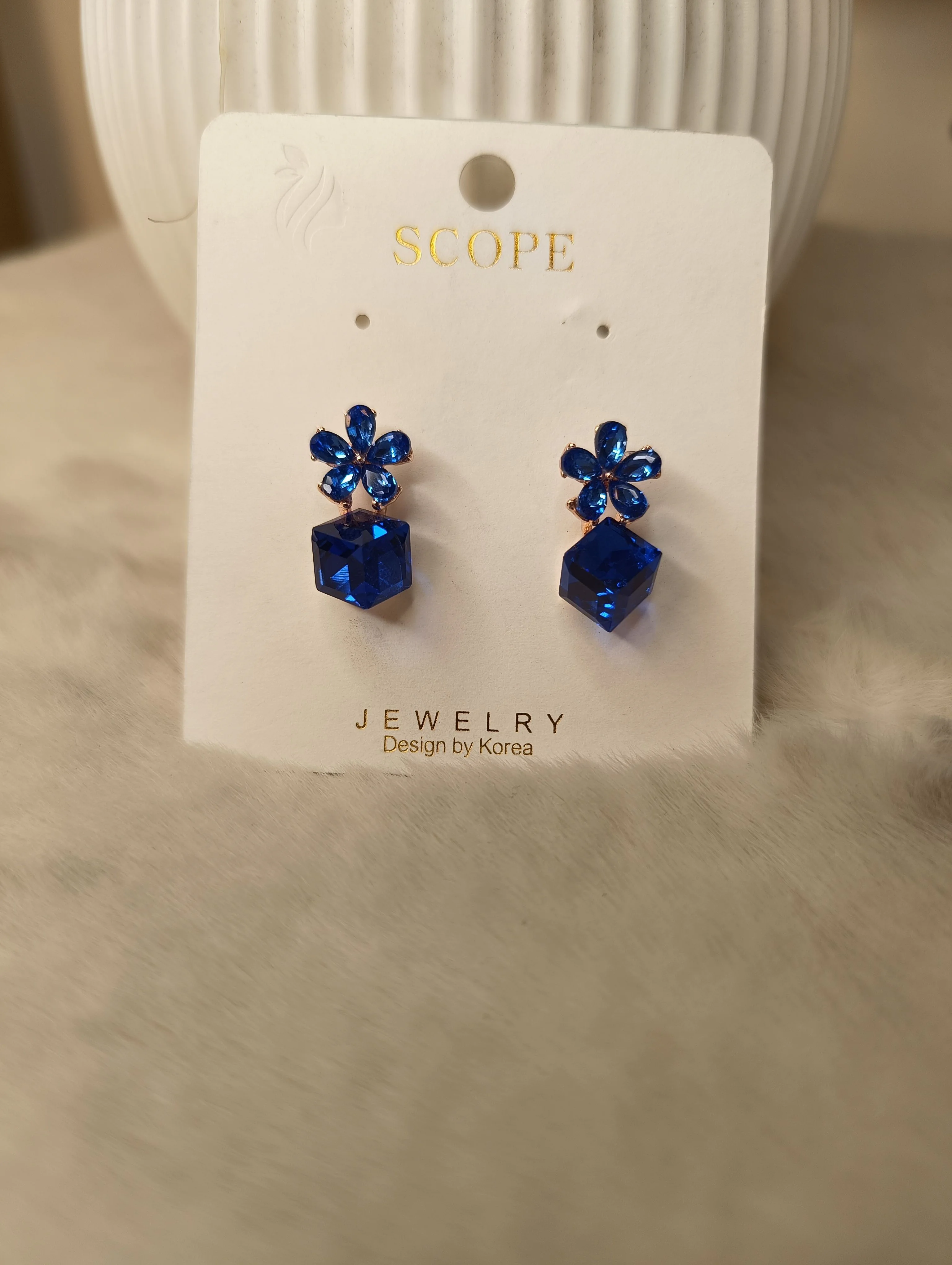 Floral crystal drop earrings