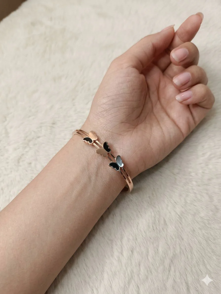 Anti-Tarnish Butterfly Bangle